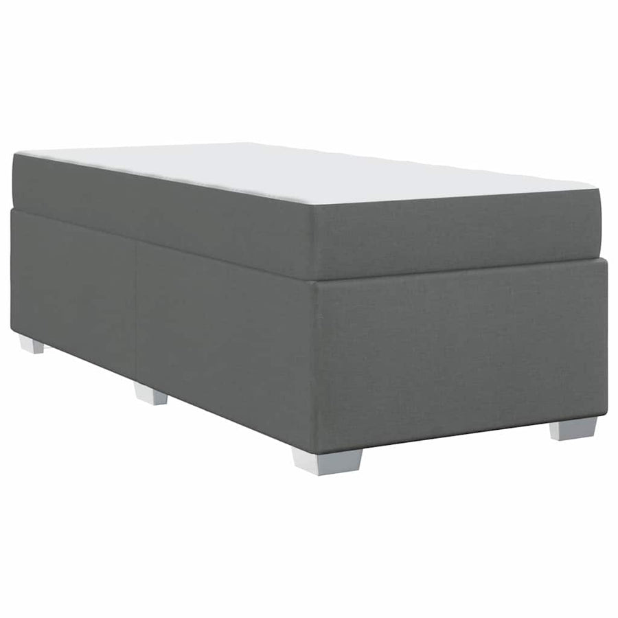 Bed Frame with Mattress Dark Grey 90 x 190 cm Fabric