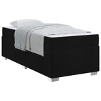 Bed Frame with Mattress Black 90 x 190 cm Fabric