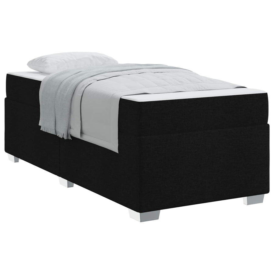 Bed Frame with Mattress Black 90 x 190 cm Fabric
