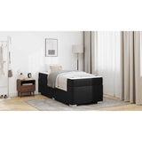 Bed Frame with Mattress Black 90 x 190 cm Fabric - Low Angle