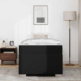 Bed Frame with Mattress Black 90 x 190 cm Fabric - Side View