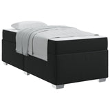Bed Frame with Mattress Black 90 x 190 cm Fabric - Front View