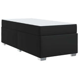 Bed Frame with Mattress Black 90 x 190 cm Fabric - Close-Up Angle