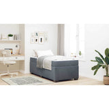 Bed Frame with Mattress Dark Grey 90 x 190 cm Fabric - Low Angle