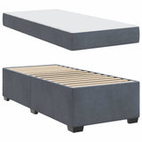 Bed Frame with Mattress Dark Grey 90 x 190 cm Fabric - Top-Down View