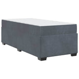 Bed Frame with Mattress Dark Grey 90 x 190 cm Fabric - Close-Up Angle