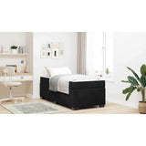 Bed Frame with Mattress Black 90 x 190 cm Fabric - Low Angle