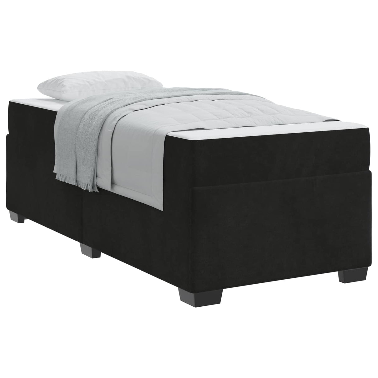 Bed Frame with Mattress Black 90 x 190 cm Fabric