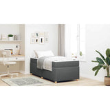 Bed Frame with Mattress Dark Grey 90 x 190 cm Fabric - Low Angle