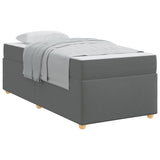 Bed Frame with Mattress Dark Grey 90 x 190 cm Fabric