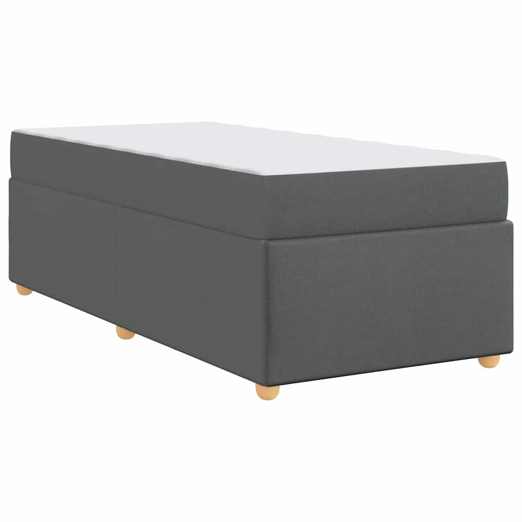 Bed Frame with Mattress Dark Grey 90 x 190 cm Fabric