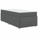 Bed Frame with Mattress Dark Grey 90 x 190 cm Fabric