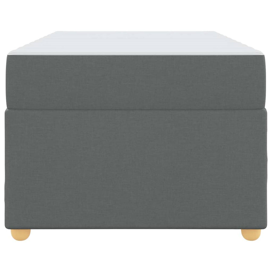 Bed Frame with Mattress Dark Grey 90 x 190 cm Fabric