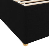 Bed Frame with Mattress Black 90 x 190 cm Fabric - Low Angle