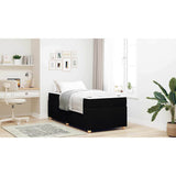 Bed Frame with Mattress Black 90 x 190 cm Fabric - Low Angle