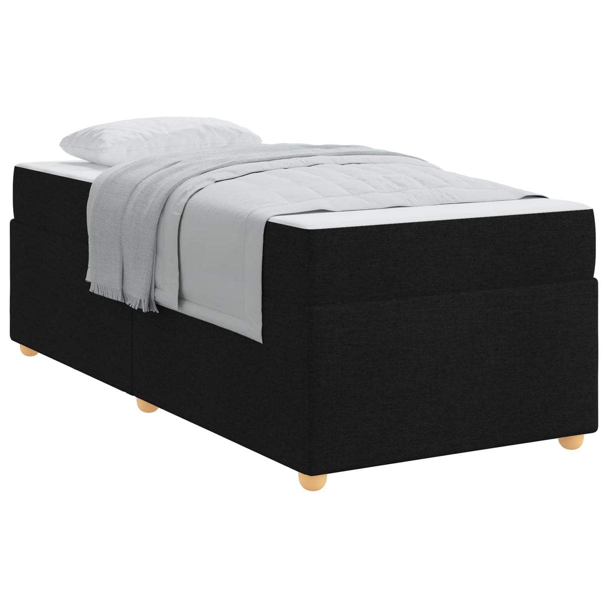 Bed Frame with Mattress Black 90 x 190 cm Fabric