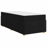 Bed Frame with Mattress Black 90 x 190 cm Fabric - Close-Up Angle