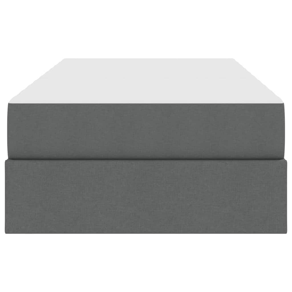 Storage Bed with Mattress Dark Grey 90 x 190 cm Polyester