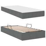 Storage Bed with Mattress Dark Grey 90 x 190 cm Polyester - Low Angle