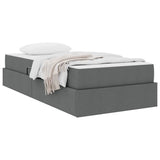 Storage Bed with Mattress Dark Grey 90 x 190 cm Polyester