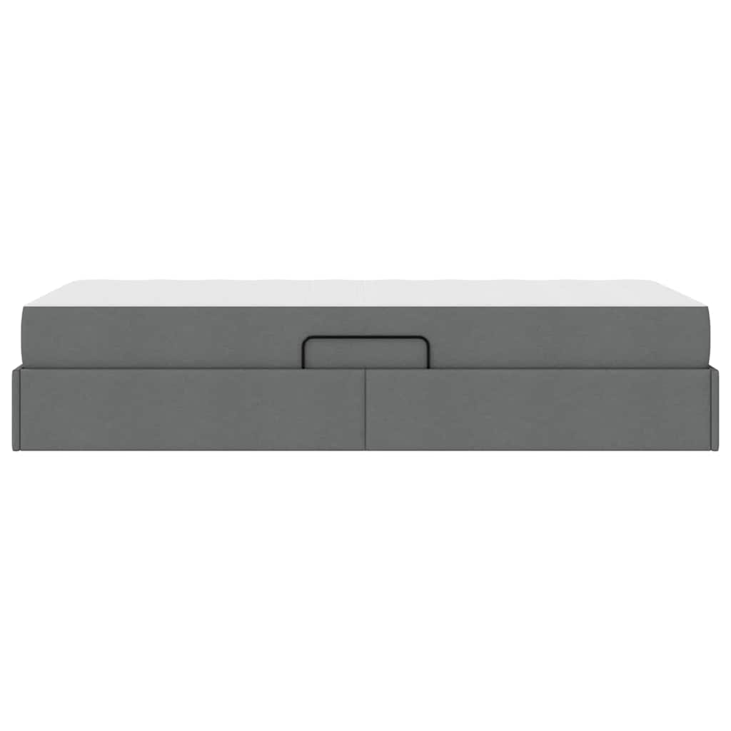 Storage Bed with Mattress Dark Grey 90 x 190 cm Polyester