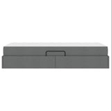 Storage Bed with Mattress Dark Grey 90 x 190 cm Polyester