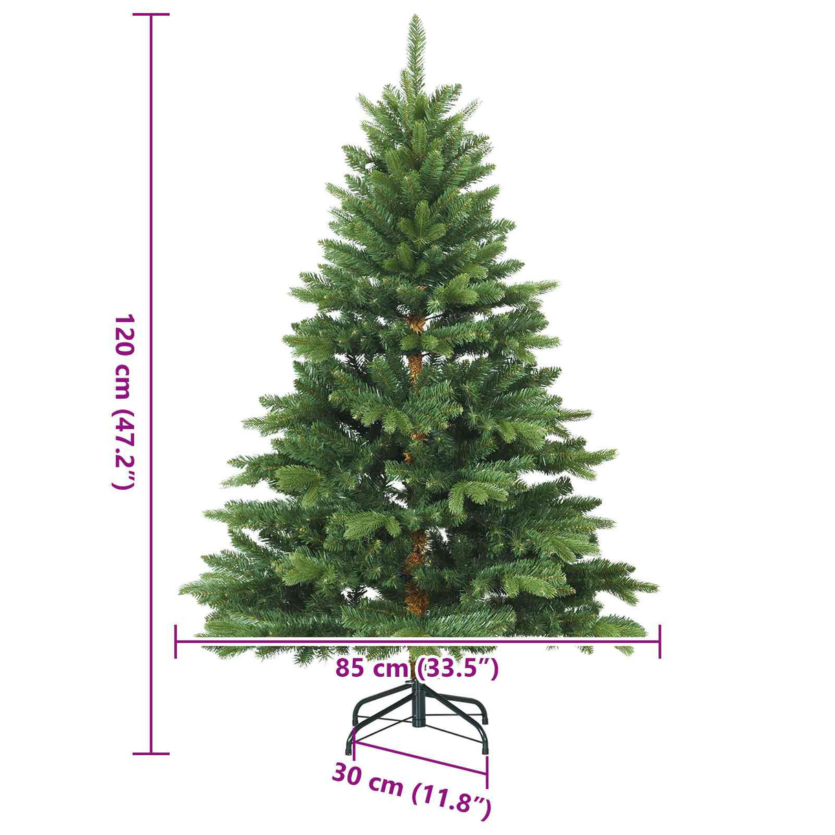 Artificial Hinged Christmas Tree Green 120 cm PVC, PE and steel