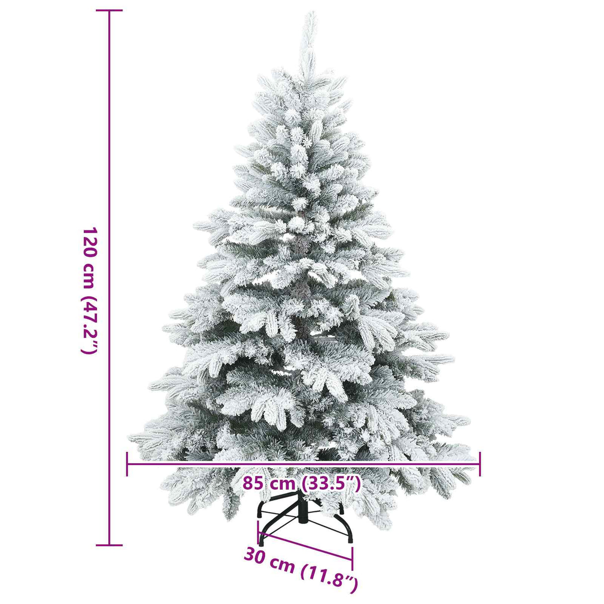 Artificial Hinged Christmas Tree Snow Flocked White 120 cm