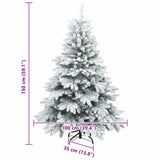 Artificial Hinged Christmas Tree Snow Flocked White 150 cm - Extra Image