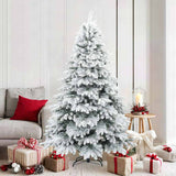 Artificial Hinged Christmas Tree Snow Flocked White 180 cm
