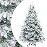 Artificial Hinged Christmas Tree Snow Flocked White 180 cm - Front View