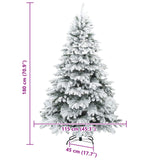 Artificial Hinged Christmas Tree Snow Flocked White 180 cm