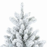 Artificial Hinged Christmas Tree Snow Flocked White 180 cm - Top-Down View