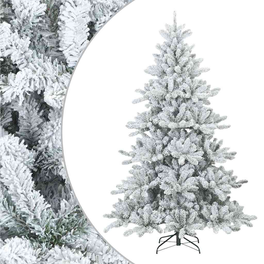 Artificial Hinged Christmas Tree Snow Flocked White 180 cm