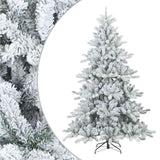 Artificial Hinged Christmas Tree Snow Flocked White 180 cm - Front View