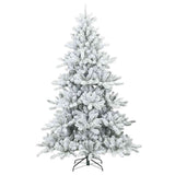 Artificial Hinged Christmas Tree Snow Flocked White 180 cm - Side View