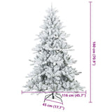 Artificial Hinged Christmas Tree Snow Flocked White 180 cm - Extra Image
