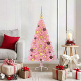 Artificial Pre-lit Christmas Tree with 150 LEDs Pink 120 cm PVC