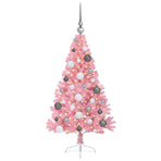 Artificial Pre-lit Christmas Tree with 150 LEDs Pink 120 cm PVC