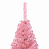 Artificial Pre-lit Christmas Tree with 300 LEDs Pink 180 cm PVC - Close-Up Angle
