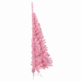 Artificial Pre-lit Christmas Tree with 300 LEDs Pink 180 cm PVC - Rear View