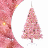Artificial Pre-lit Christmas Tree with 300 LEDs Pink 180 cm PVC - Front View