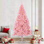 Artificial Pre-lit Christmas Tree with 300 LEDs Pink 210 cm PVC