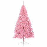 Artificial Pre-lit Christmas Tree with 300 LEDs Pink 210 cm PVC - Top-Down View