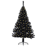 Artificial Pre-lit Christmas Tree Black 120 cm PVC - Side View
