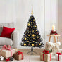 Artificial Pre-lit Christmas Tree Black 120 cm PVC
