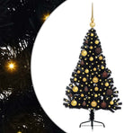 Artificial Pre-lit Christmas Tree Black 120 cm PVC