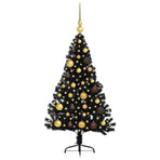 Artificial Pre-lit Christmas Tree Black 120 cm PVC