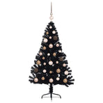 Artificial Pre-lit Christmas Tree Black 120 cm PVC