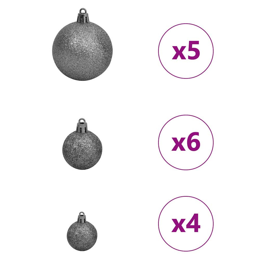 Artificial Pre-lit Christmas Tree Black 120 cm PVC